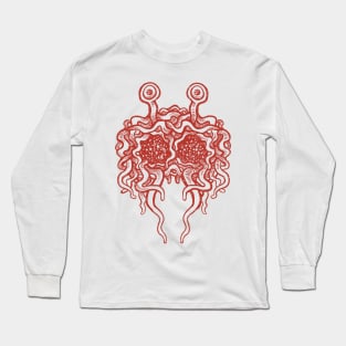 Flying Spaghetti Monster (tomato sauce) Long Sleeve T-Shirt